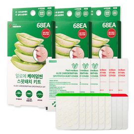 [Paul Medison] Aloe Caredermthin Spot Patch Kit _68 Count, Acne Patch, Waterproof, Blemish Cover, Skin repair _ Made in Korea